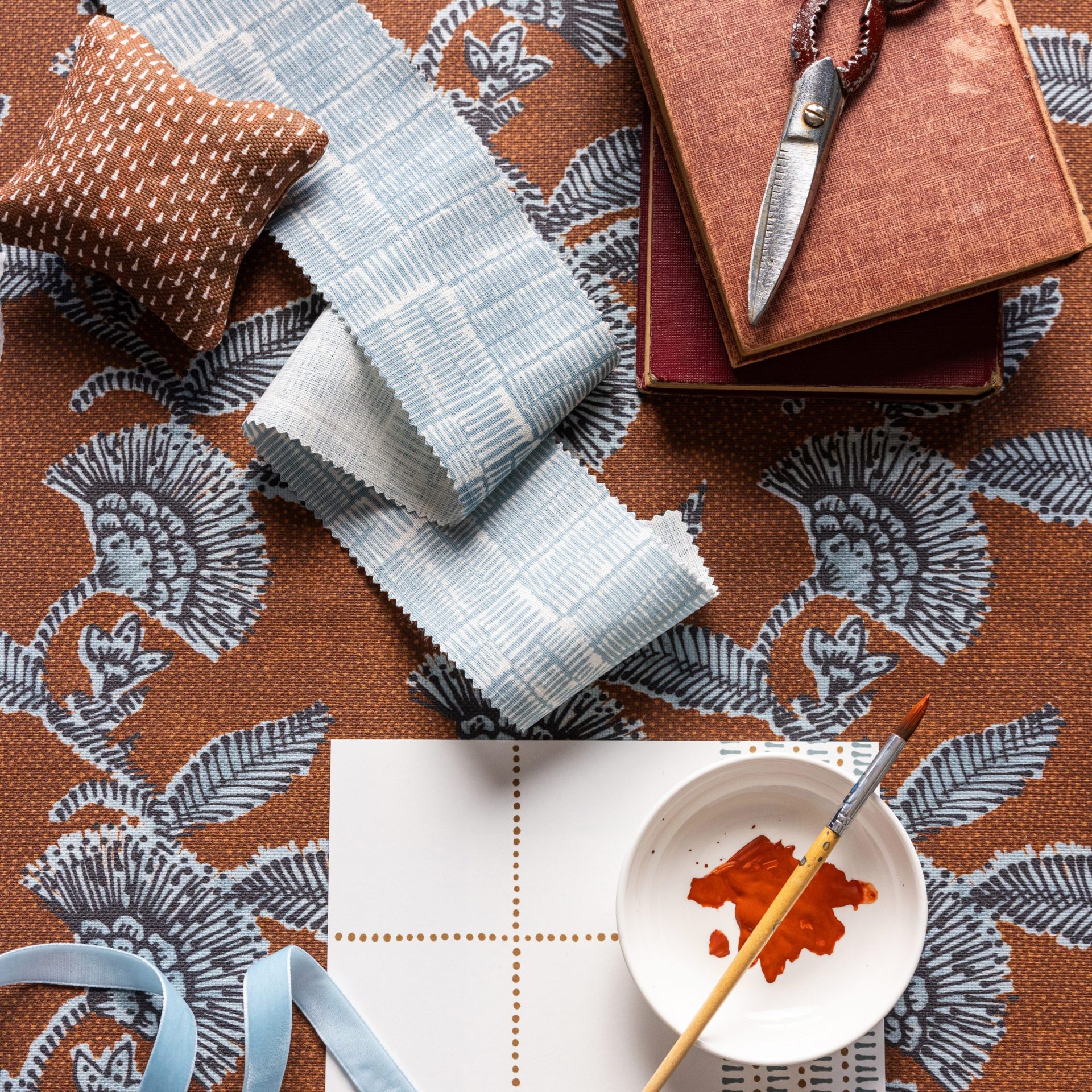 Russet + Cornflower Fabric Sample Set